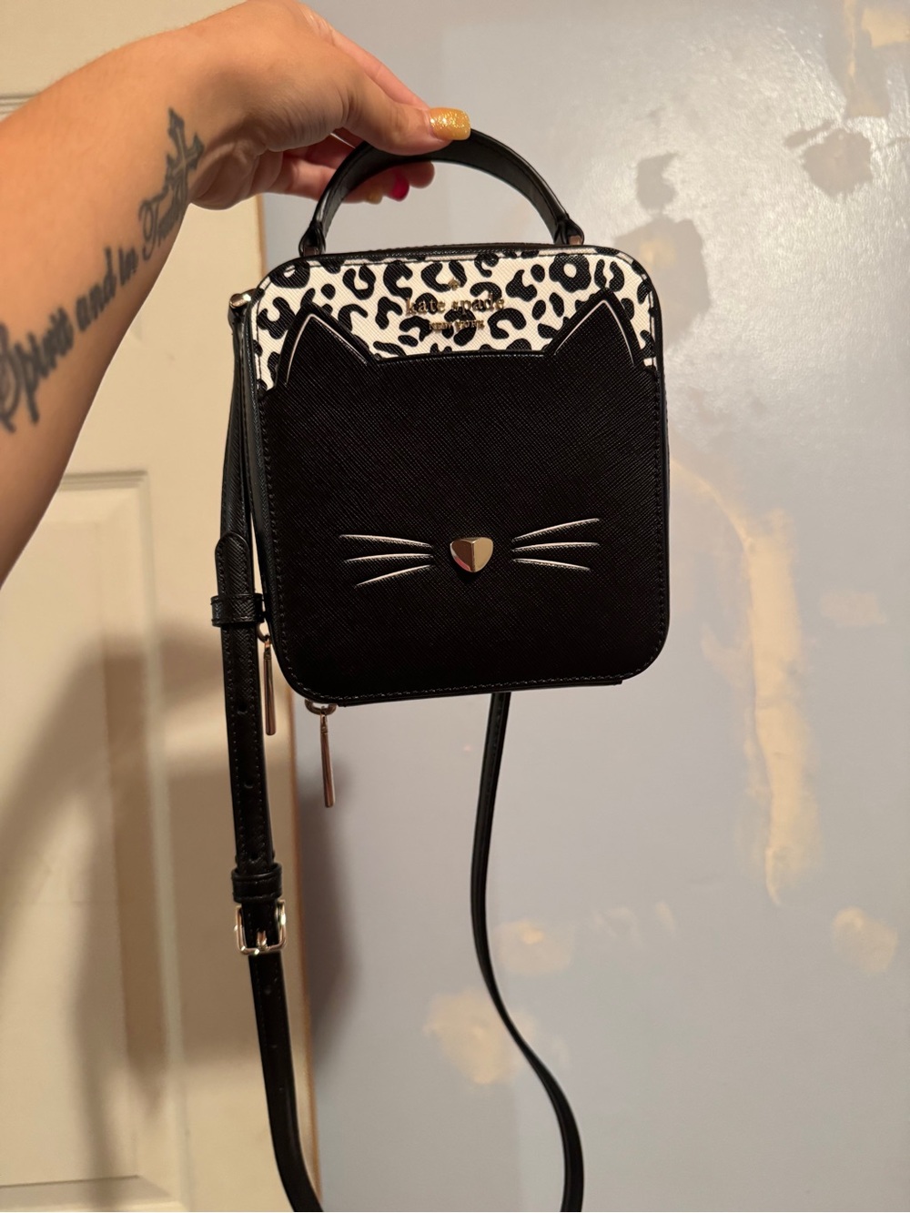 Kate Spade Meow Cat Crossbody Bag/Purse Like New Open 2 Offers